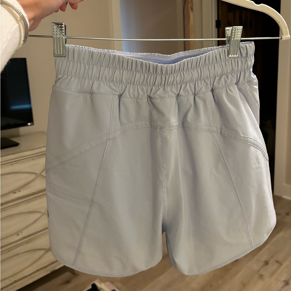 lululemon Track That Mid-Rise Lined Short 5” Light Purple